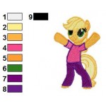 Casual Applejack My Little Pony Embroidery Design
